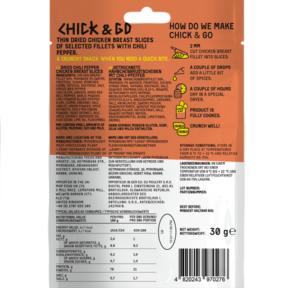 Gedroogde Kipsnacks Chili Peper